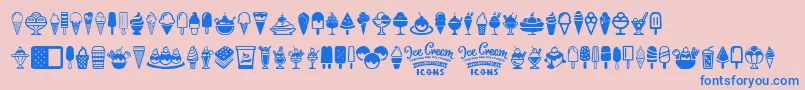 Ice Cream Icons Font – Blue Fonts on Pink Background