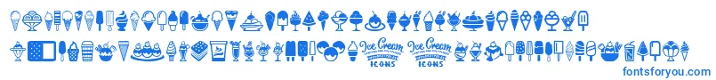 Ice Cream Icons Font – Blue Fonts on White Background