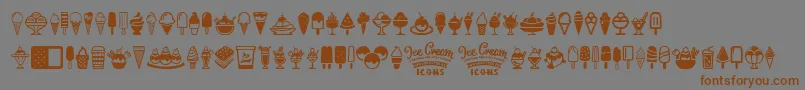 Шрифт Ice Cream Icons – коричневые шрифты на сером фоне