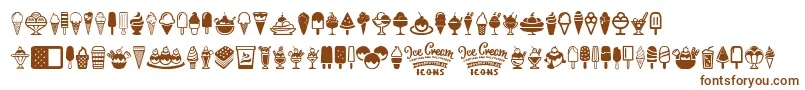 fuente Ice Cream Icons – Fuentes Marrones Sobre Fondo Blanco