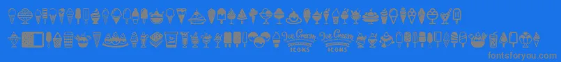 Police Ice Cream Icons – polices grises sur fond bleu