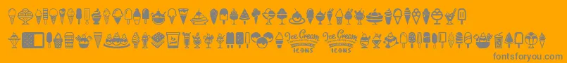 Шрифт Ice Cream Icons – серые шрифты на оранжевом фоне