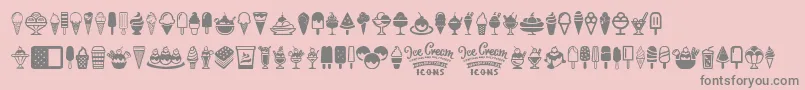 Fonte Ice Cream Icons – fontes cinzas em um fundo rosa