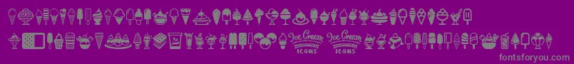 Police Ice Cream Icons – polices grises sur fond violet