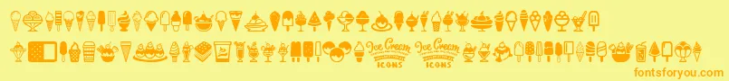 Ice Cream Icons Font – Orange Fonts on Yellow Background