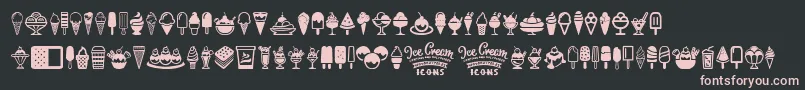 Шрифт Ice Cream Icons – розовые шрифты на чёрном фоне