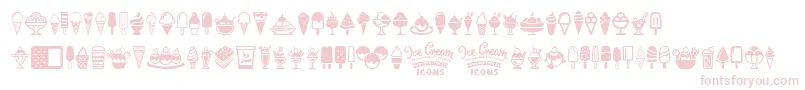 フォントIce Cream Icons – 白い背景にピンクのフォント