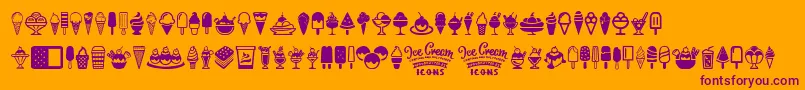 Fonte Ice Cream Icons – fontes roxas em um fundo laranja