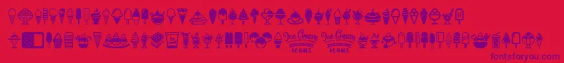 Police Ice Cream Icons – polices violettes sur fond rouge