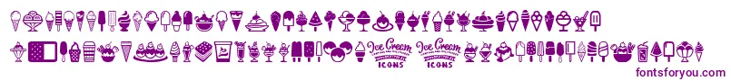 Police Ice Cream Icons – polices violettes sur fond blanc