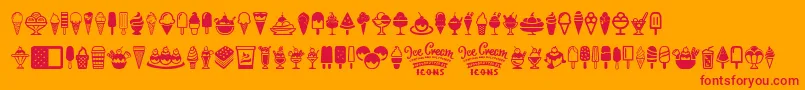 Ice Cream Icons Font – Red Fonts on Orange Background
