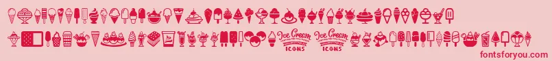 Ice Cream Icons Font – Red Fonts on Pink Background