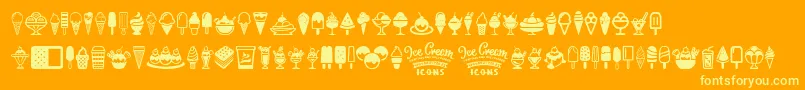 Police Ice Cream Icons – polices jaunes sur fond orange