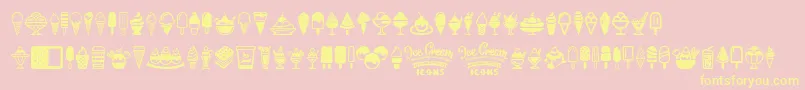 Police Ice Cream Icons – polices jaunes sur fond rose