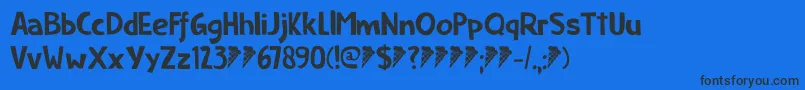 Ice Cream Man DEMO Font – Black Fonts on Blue Background