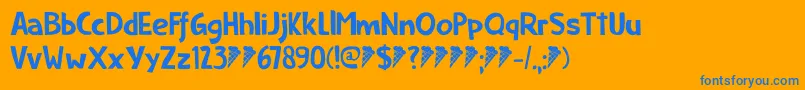 Ice Cream Man DEMO Font – Blue Fonts on Orange Background