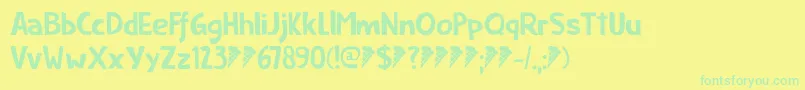 Ice Cream Man DEMO Font – Green Fonts on Yellow Background