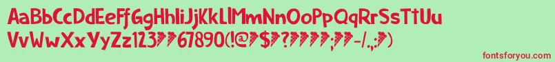 Ice Cream Man DEMO Font – Red Fonts on Green Background