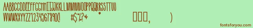 Ice Cream Sandwich Font – Brown Fonts on Green Background