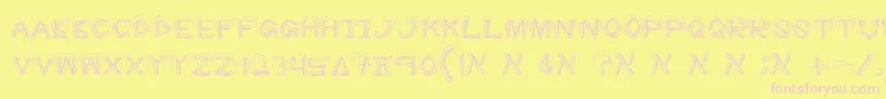 ice sticks Font – Pink Fonts on Yellow Background