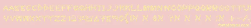 ice sticks Font – Yellow Fonts on Pink Background