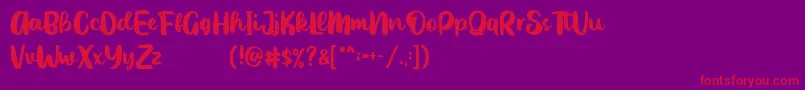 Шрифт Ice Valley Demo – красные шрифты на фиолетовом фоне
