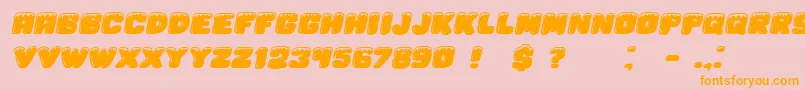 Iceberg Italic-Schriftart – Orangefarbene Schriften auf rosa Hintergrund