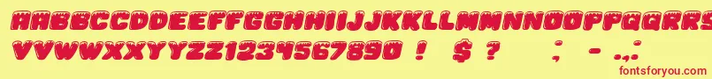 Iceberg Italic Font – Red Fonts on Yellow Background