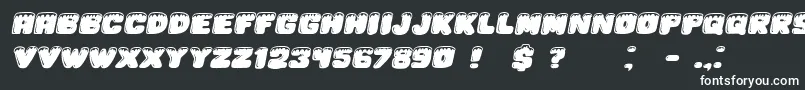 フォントIceberg Italic – 黒い背景に白い文字