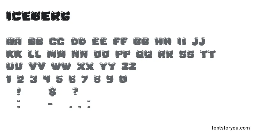 Шрифт Iceberg – алфавит, цифры, специальные символы