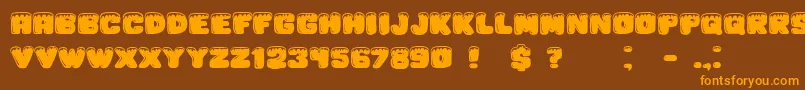 Iceberg Font – Orange Fonts on Brown Background