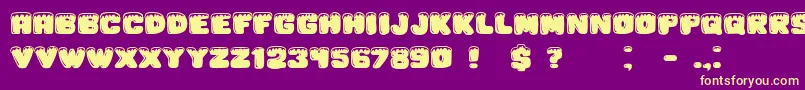 Iceberg Font – Yellow Fonts on Purple Background