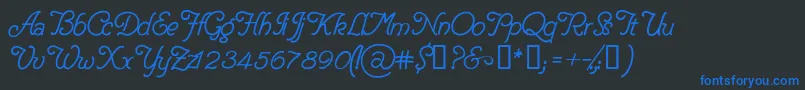 DelicacyPersonalUseOnly Font – Blue Fonts on Black Background