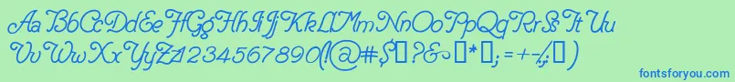 DelicacyPersonalUseOnly Font – Blue Fonts on Green Background