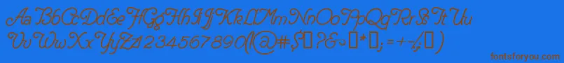 DelicacyPersonalUseOnly Font – Brown Fonts on Blue Background