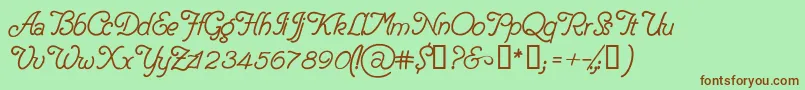 DelicacyPersonalUseOnly-fontti – ruskeat fontit vihreällä taustalla