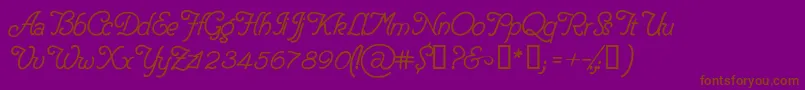 フォントDelicacyPersonalUseOnly – 紫色の背景に茶色のフォント