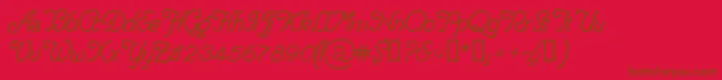 DelicacyPersonalUseOnly Font – Brown Fonts on Red Background