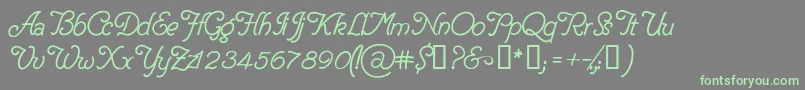 DelicacyPersonalUseOnly Font – Green Fonts on Gray Background