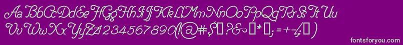 DelicacyPersonalUseOnly Font – Green Fonts on Purple Background