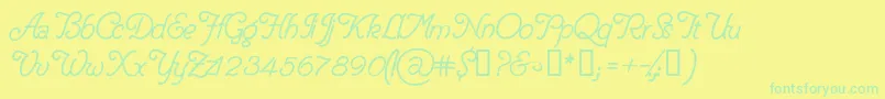 DelicacyPersonalUseOnly Font – Green Fonts on Yellow Background