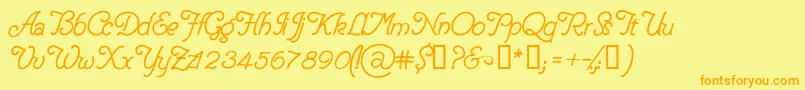 DelicacyPersonalUseOnly Font – Orange Fonts on Yellow Background