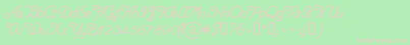 DelicacyPersonalUseOnly Font – Pink Fonts on Green Background