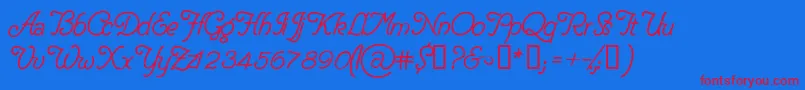 DelicacyPersonalUseOnly Font – Red Fonts on Blue Background