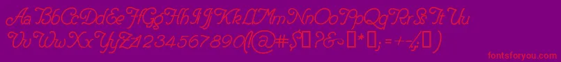 DelicacyPersonalUseOnly Font – Red Fonts on Purple Background