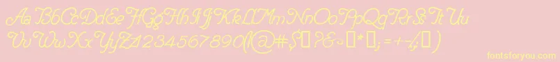 DelicacyPersonalUseOnly Font – Yellow Fonts on Pink Background