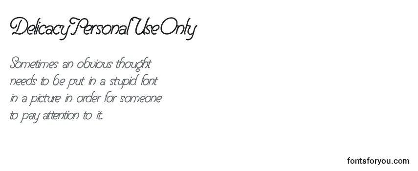 Schriftart DelicacyPersonalUseOnly