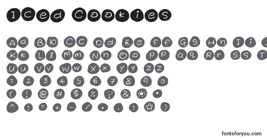 Schriftart Iced Cookies – Alphabet, Zahlen, spezielle Symbole
