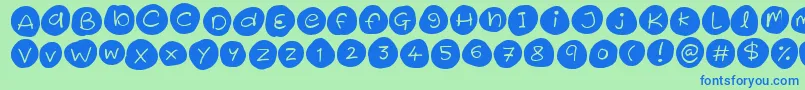 Iced Cookies Font – Blue Fonts on Green Background