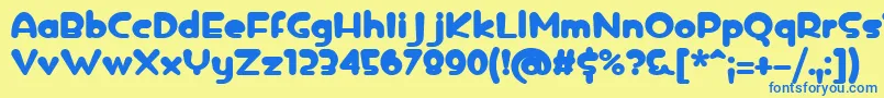 icedrop bold Font – Blue Fonts on Yellow Background